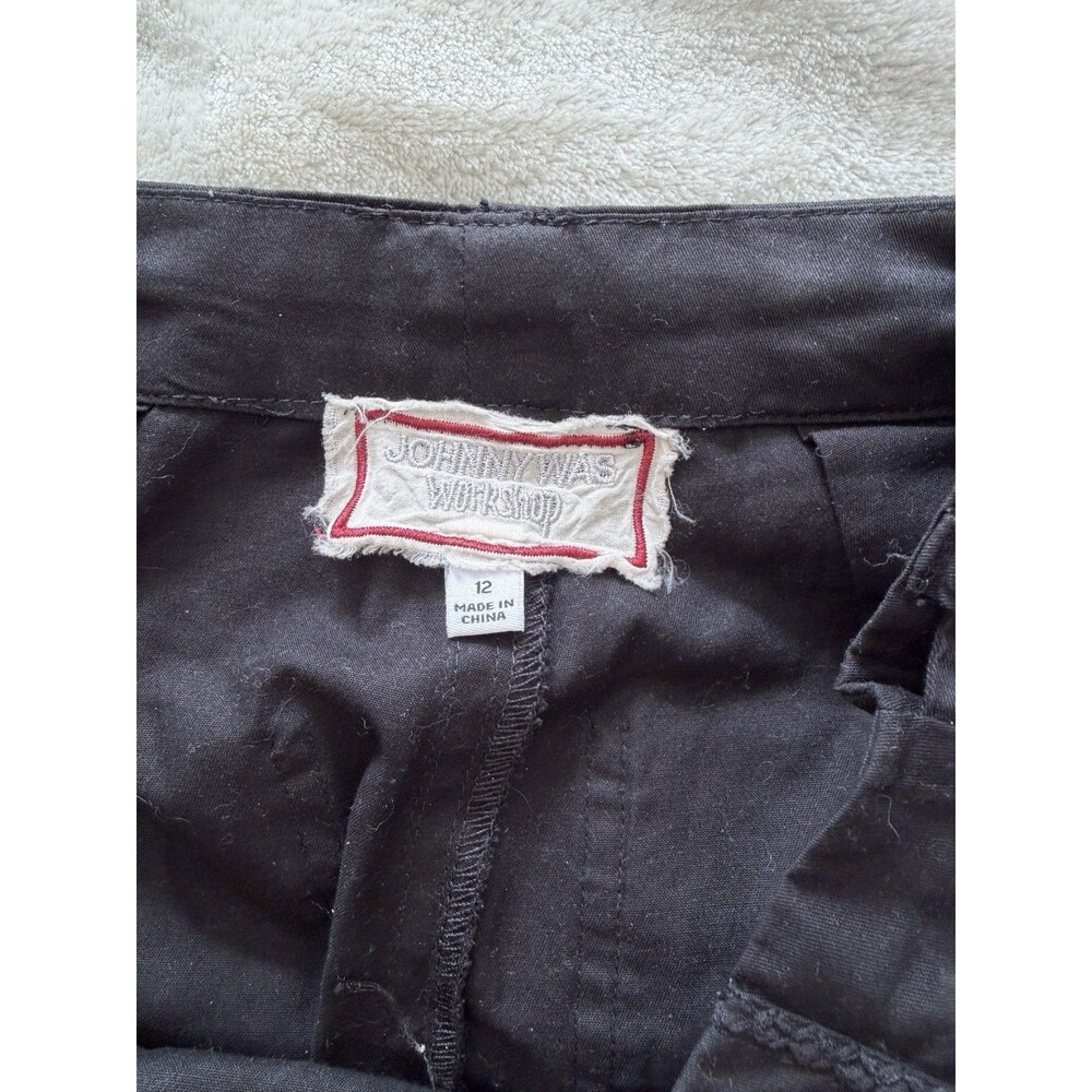Johnny Was Workshop Womens Pants Size 12 Black Embroidered Boho Straight Leg - Picture 13 of 14